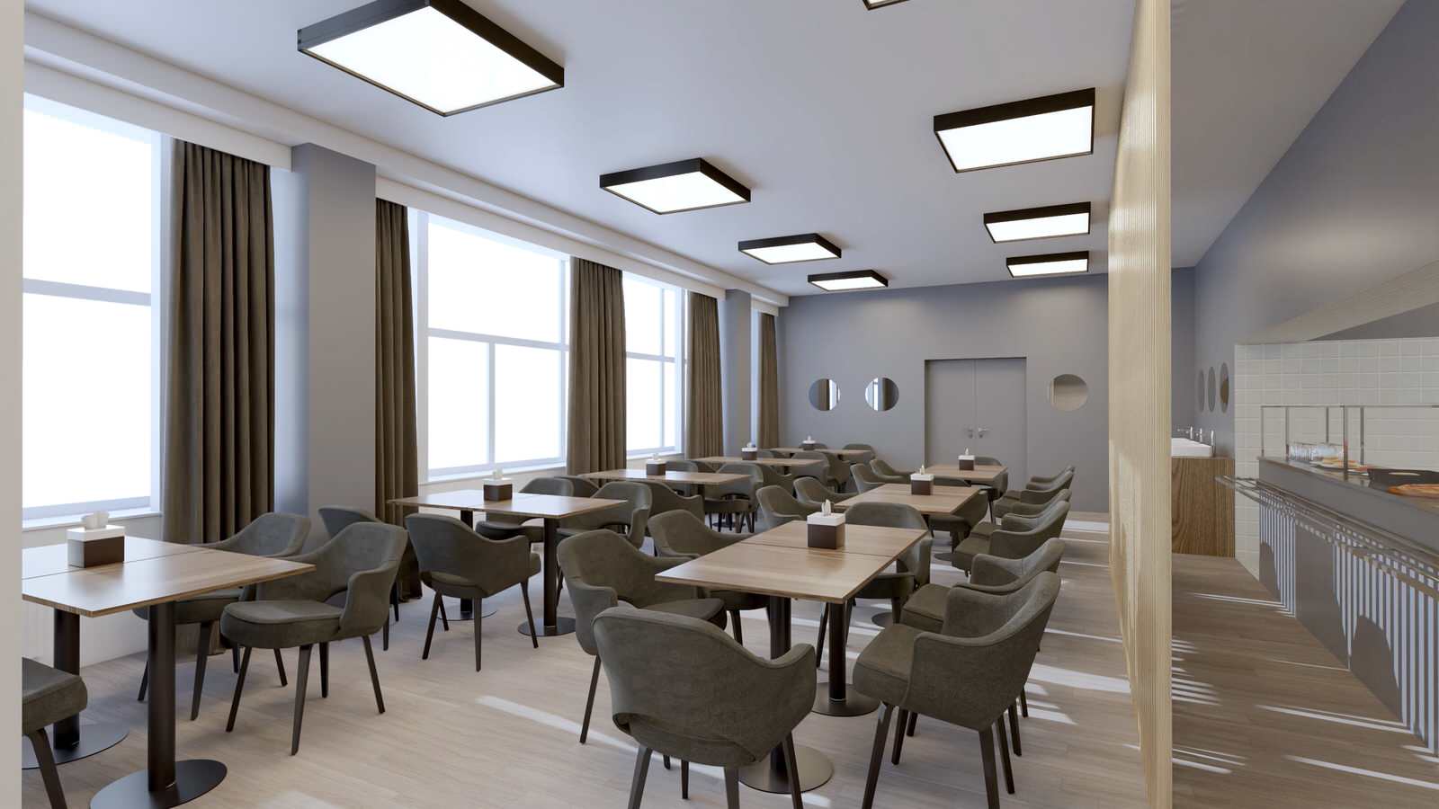 Общие пространства Областного центра профилактики и реабилитации в г. Тюмень