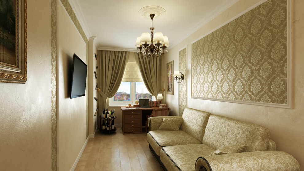 Классический интерьер трехкомнатной квартиры ж/к Серебряный бор г. Кемерово