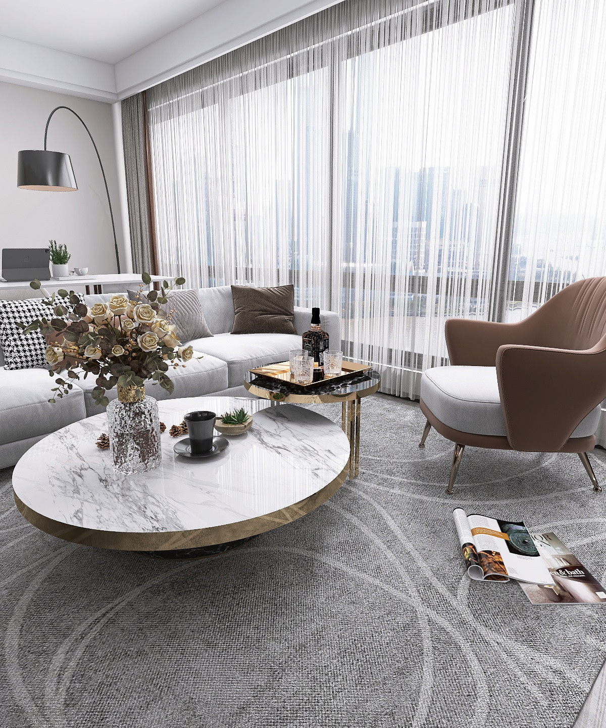 Конкурсная работа 70 кв.м. (кухня-гостиная)