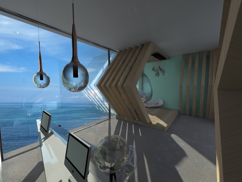 Лобби маленького отеля на море