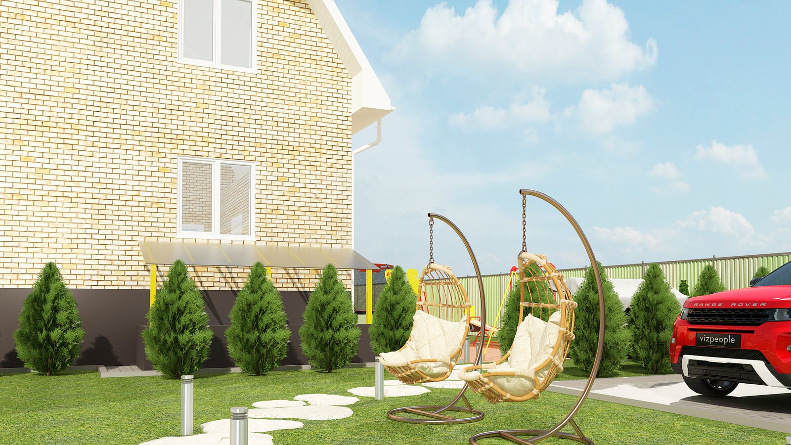 Ландшафтный дизайн территории загородного дома Омская обл