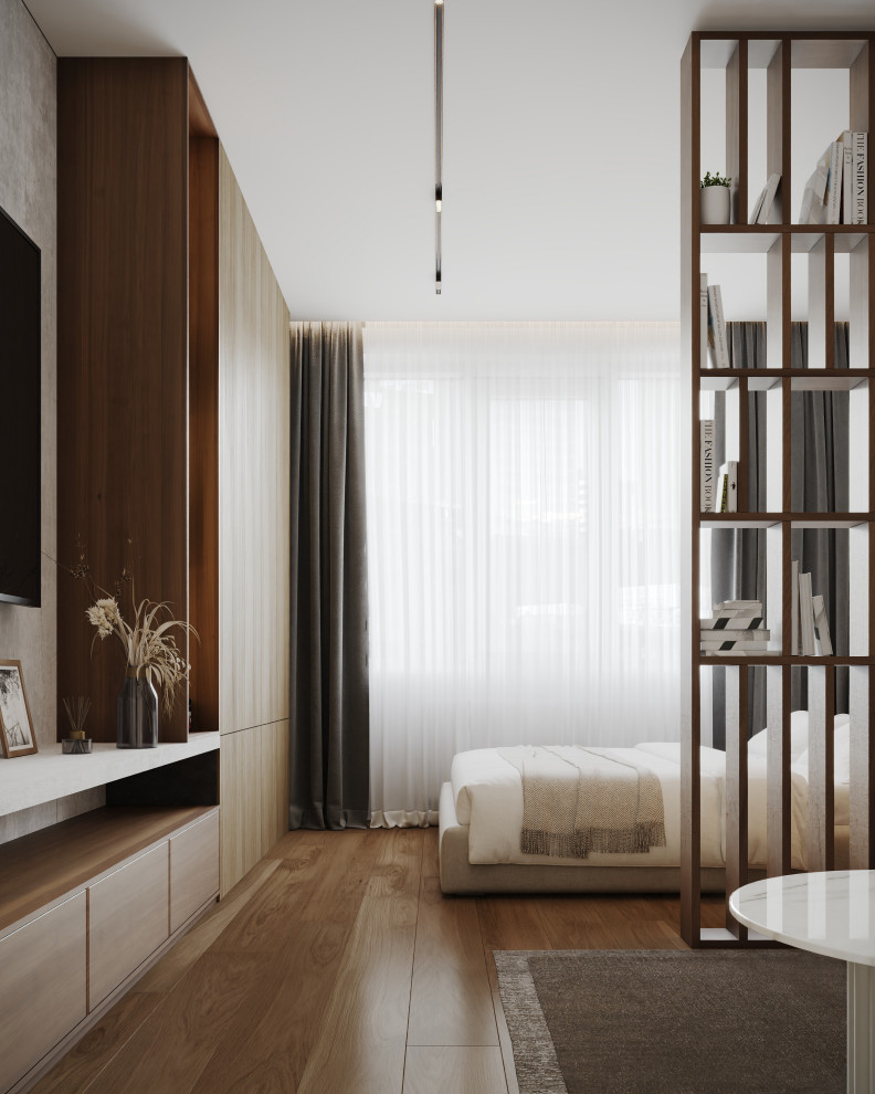 Проект совмещенной спальни-гостиной