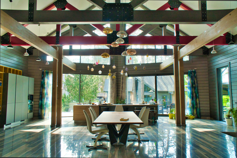 Одноэтажный загородный дом с вторым светом