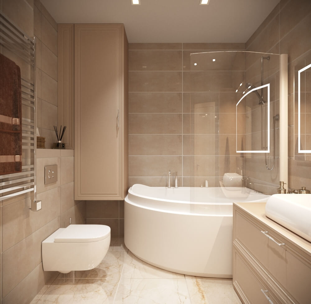 Дизайн-проект трехкомнатной квартиры в бежевых оттенках