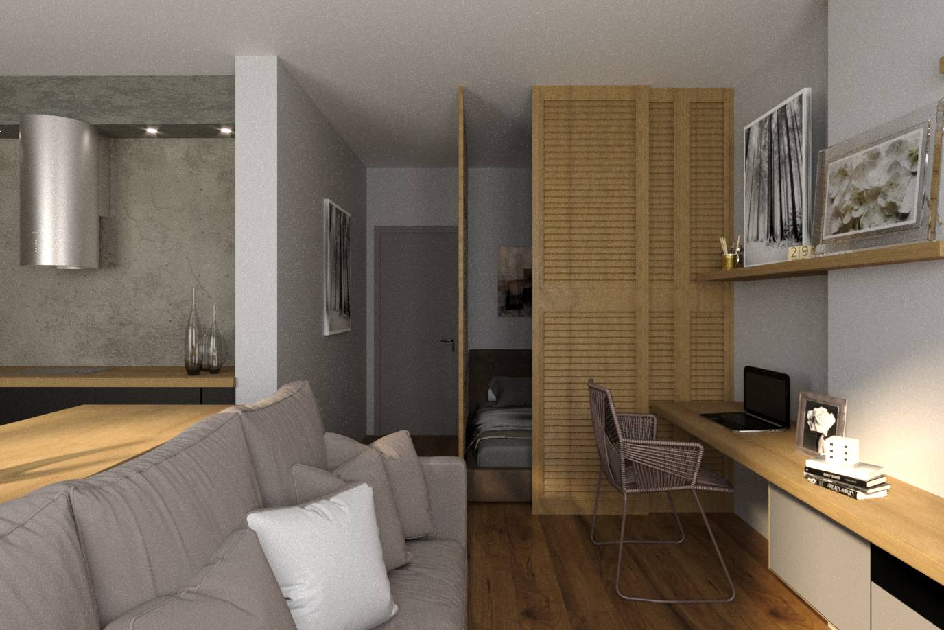 Дизайн-проект однокомнатной квартиры студии в Красноярске