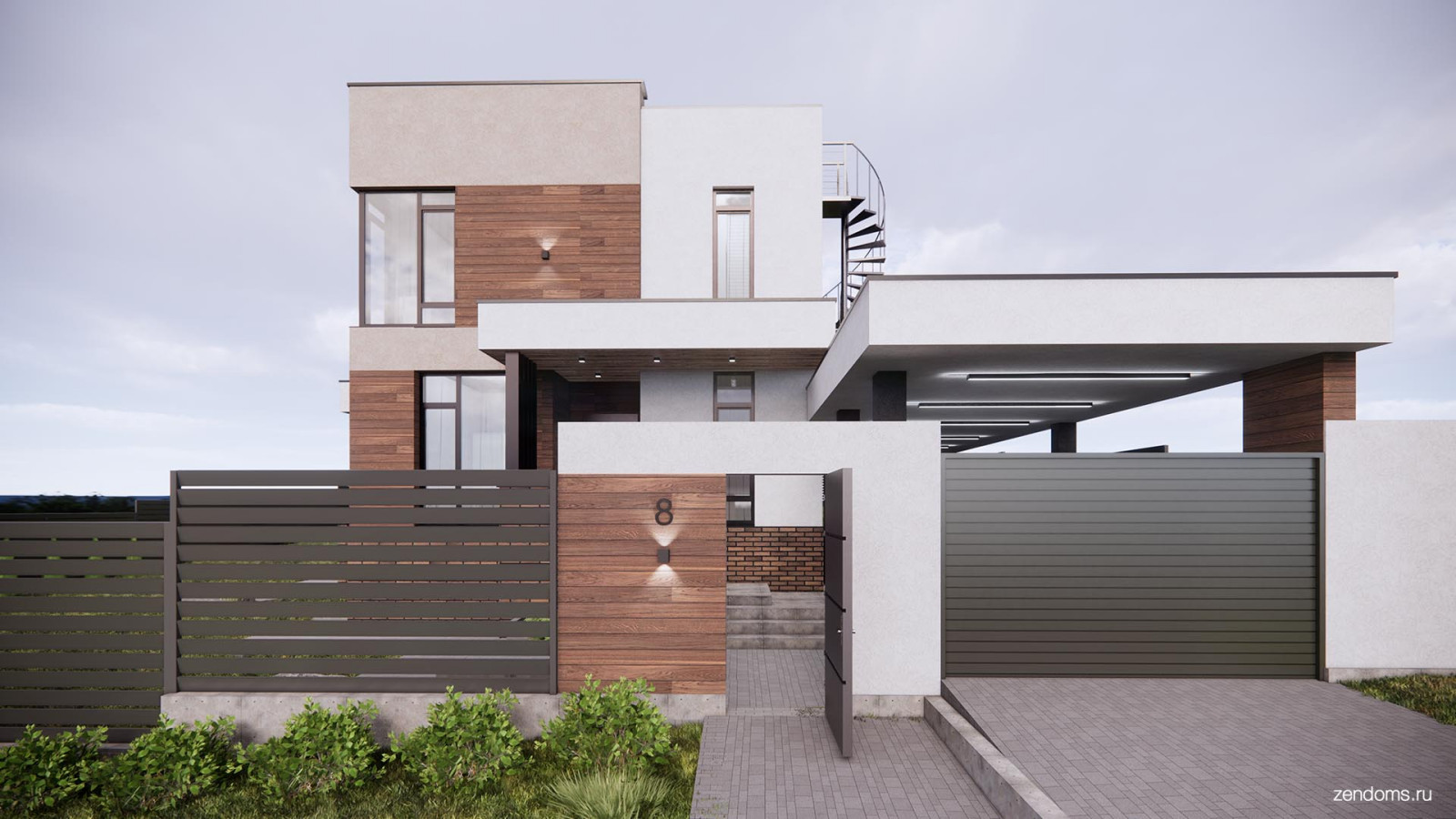 Проект двухэтажного дома 146 кв.м. с плоской крышей.