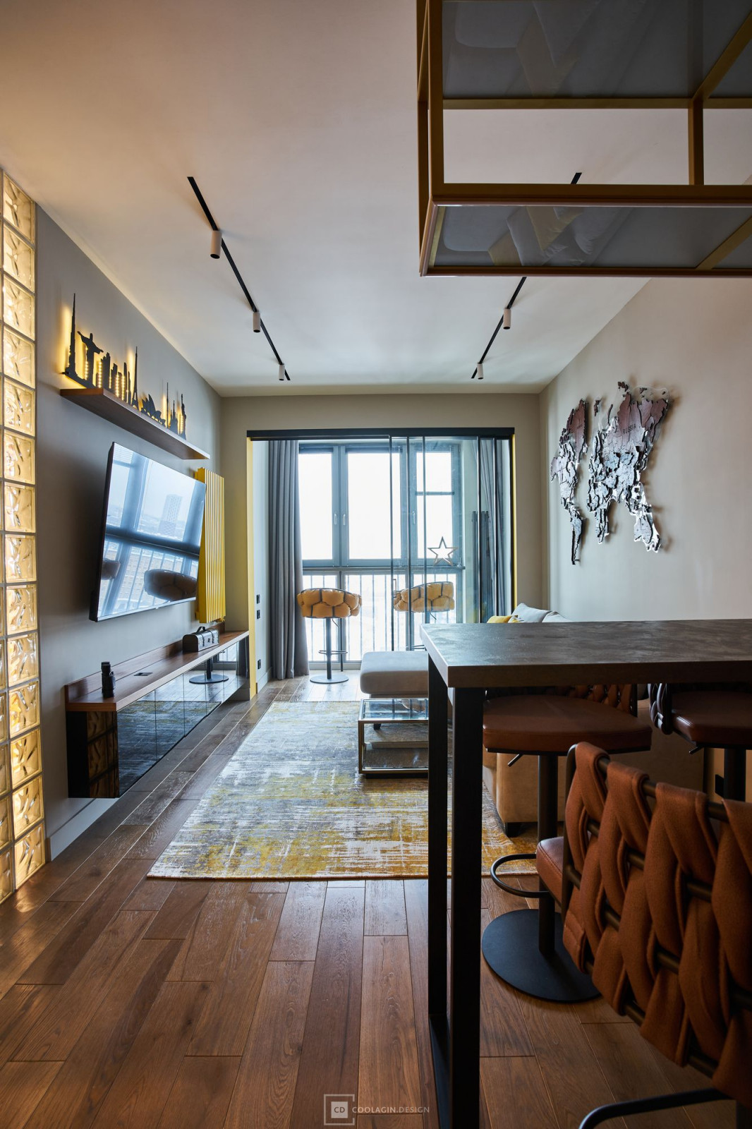 Стильный интерьер с жёлтыми акцентами