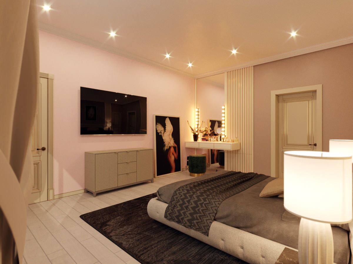 Спальная в частном доме площадью 250м2