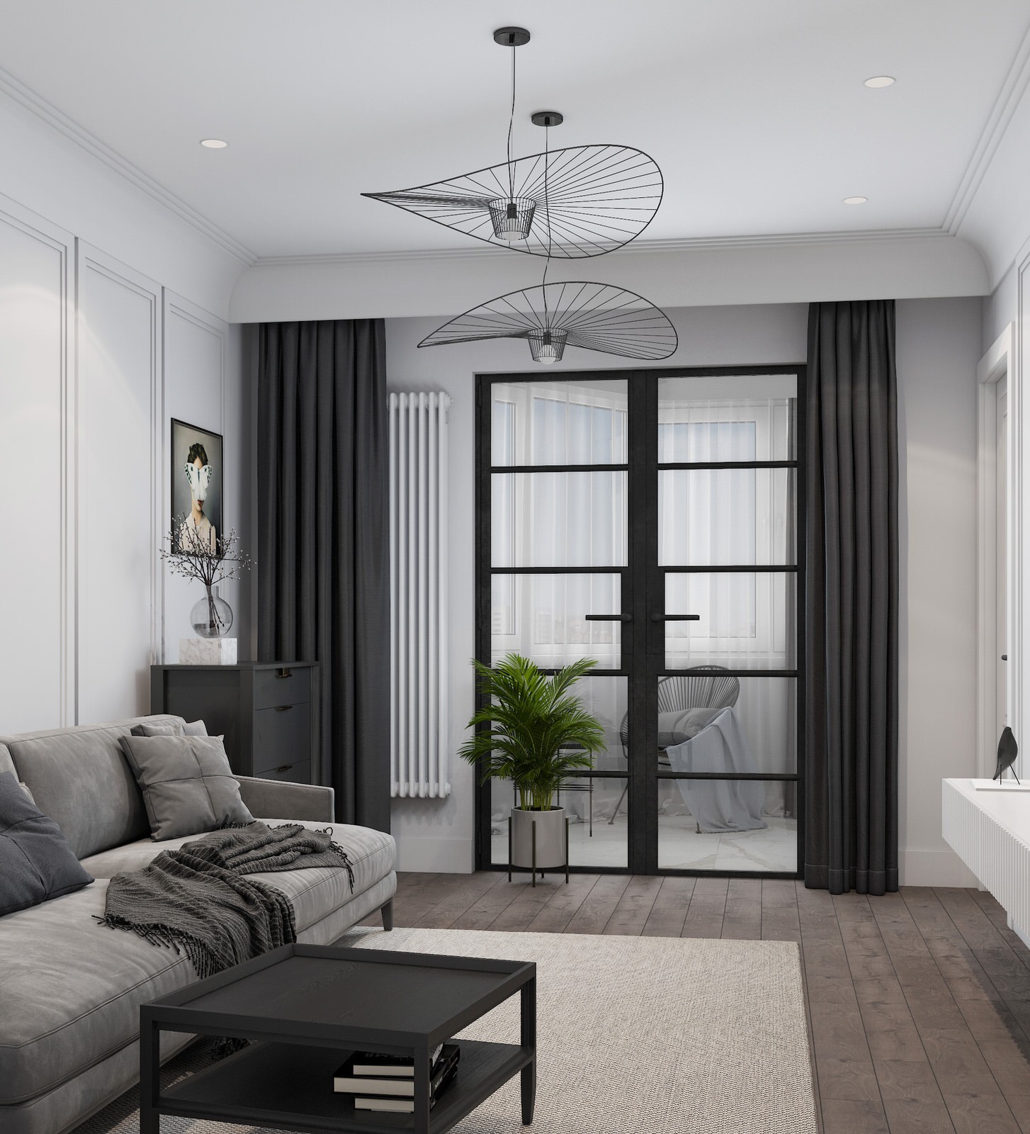 Квартира в стиле неоклассика, Мкр. «Бутово Парк», 68 кв.м.