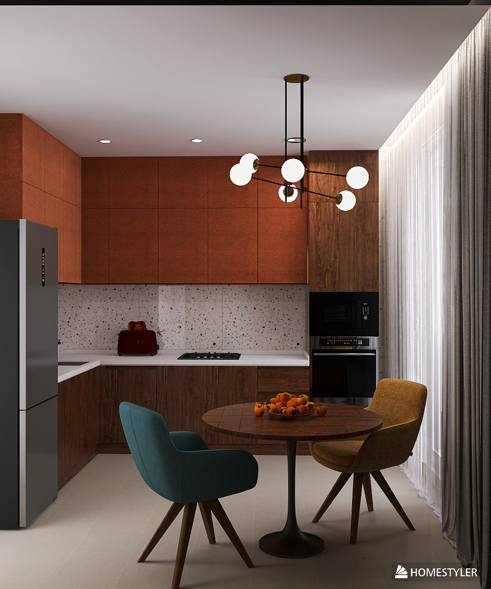 Однокомнатная квартира в стиле Midchentury