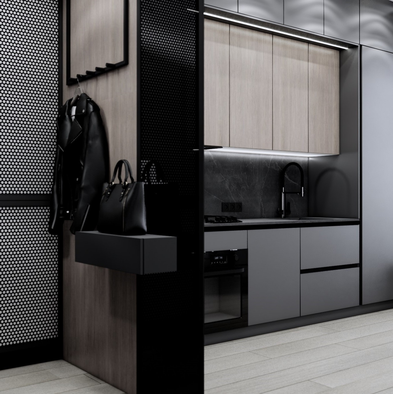 "Мужской характер" современная квартира под сдачу в ЖК "Рыбная деревня"