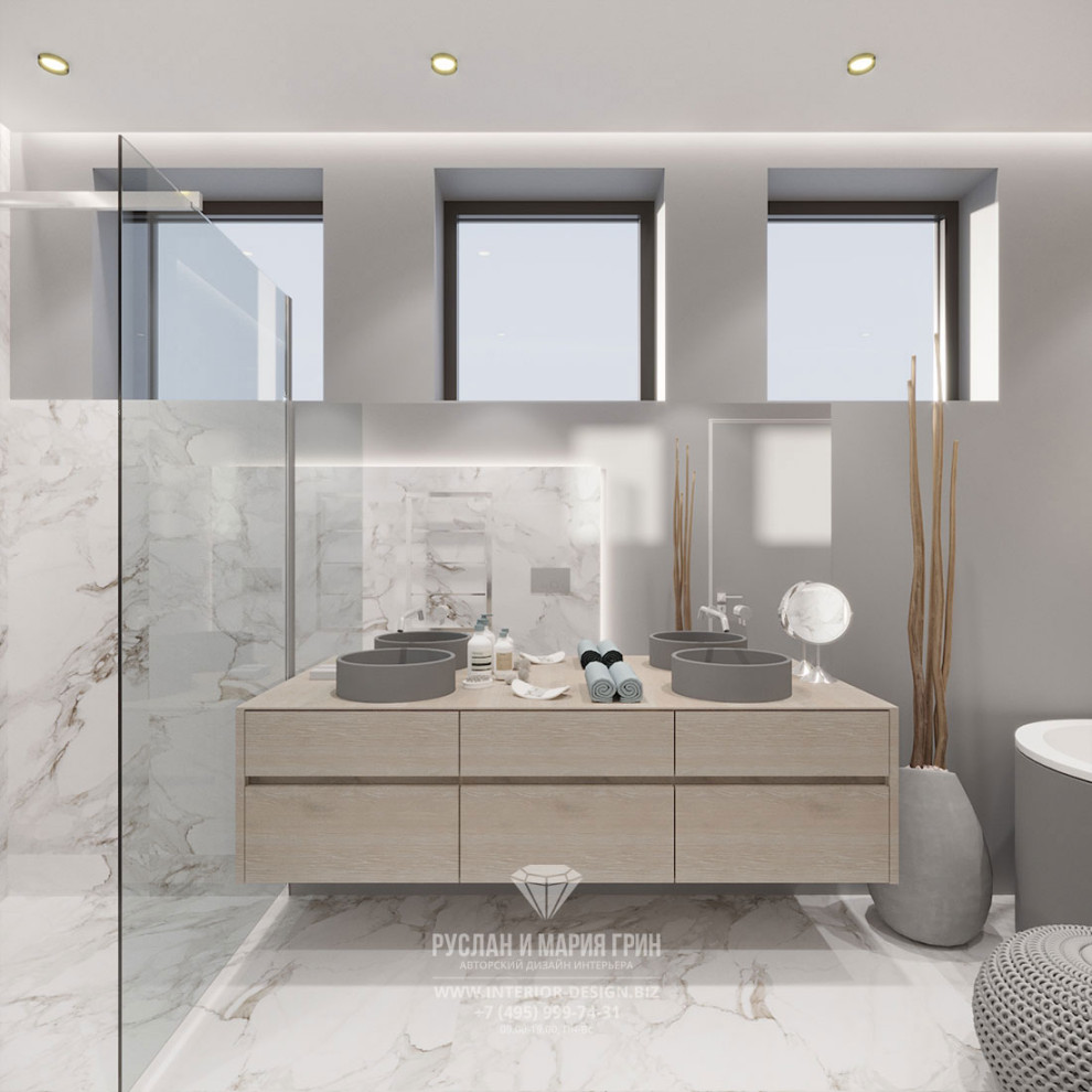 Дизайн интерьера ванной комнаты в современном стиле