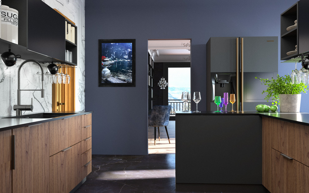 Кухня. Апартаменты для двоих в Доломитах, Италия.