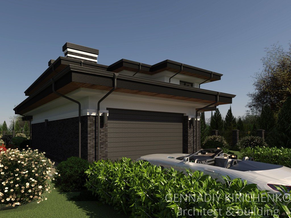Обложка проекта: Проект двухэтажного дома с гаражом в КП "ЭкоПарк".