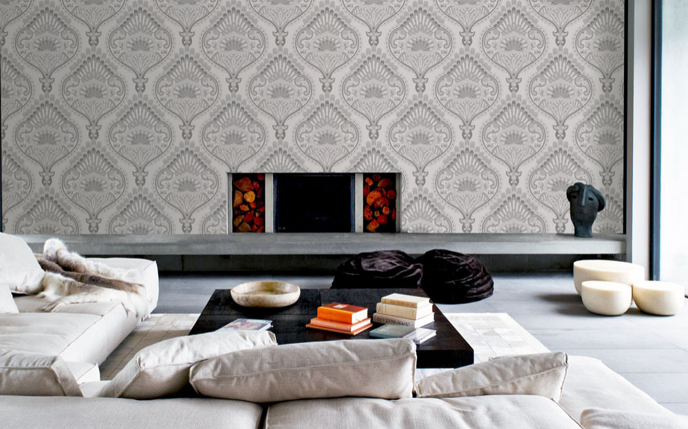 Дизайнерские обои "Дамаск (серые)"
