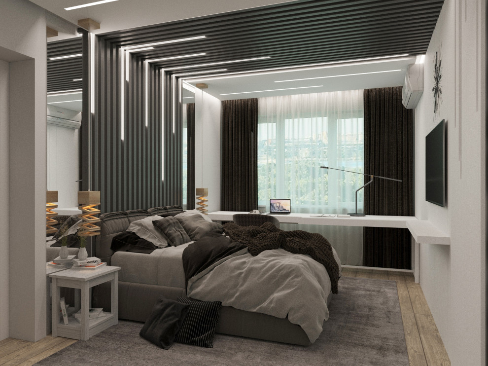 Обложка проекта: Дизайн спальни с необычным освещением