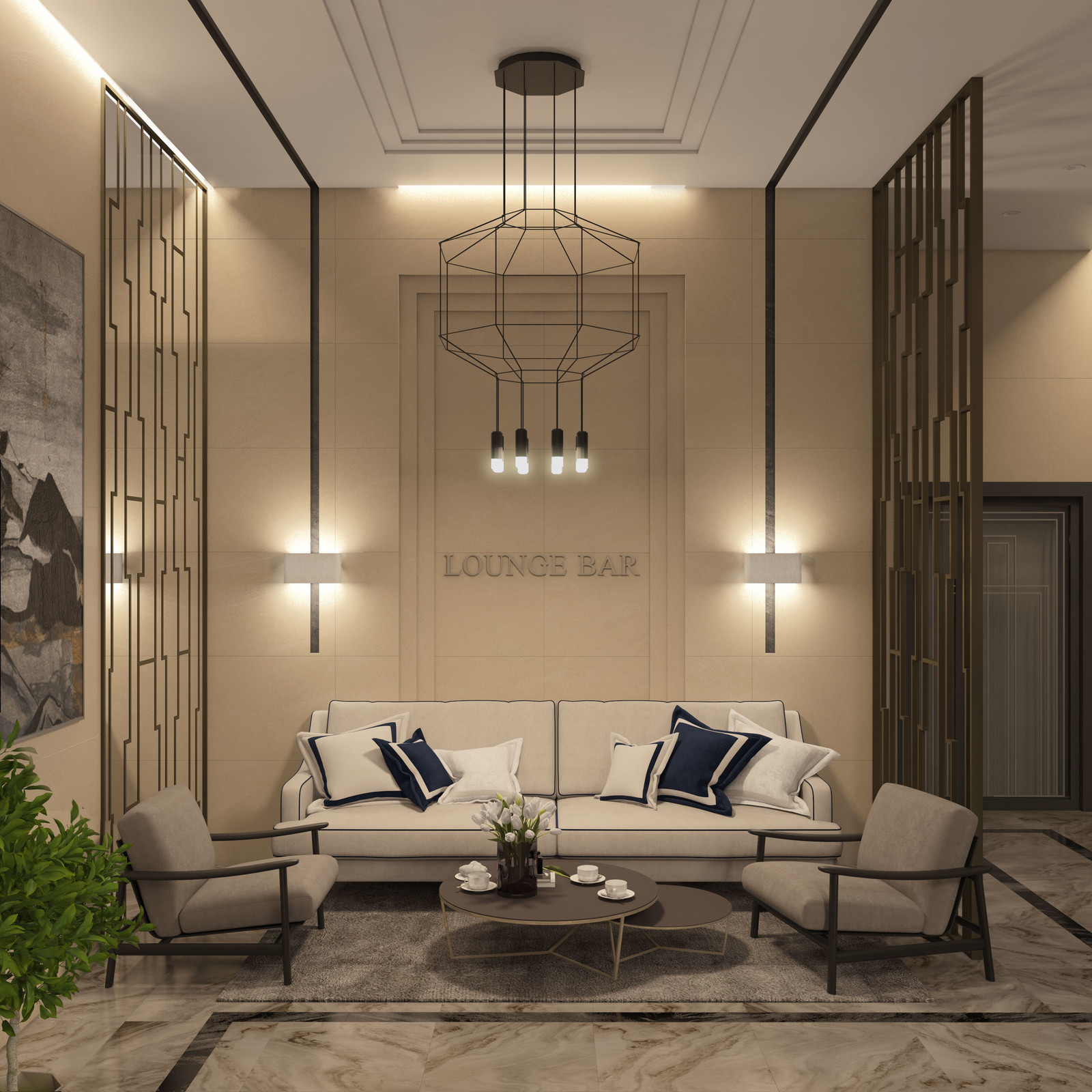 Интерьер холла в ЖК PRIME HOUSE