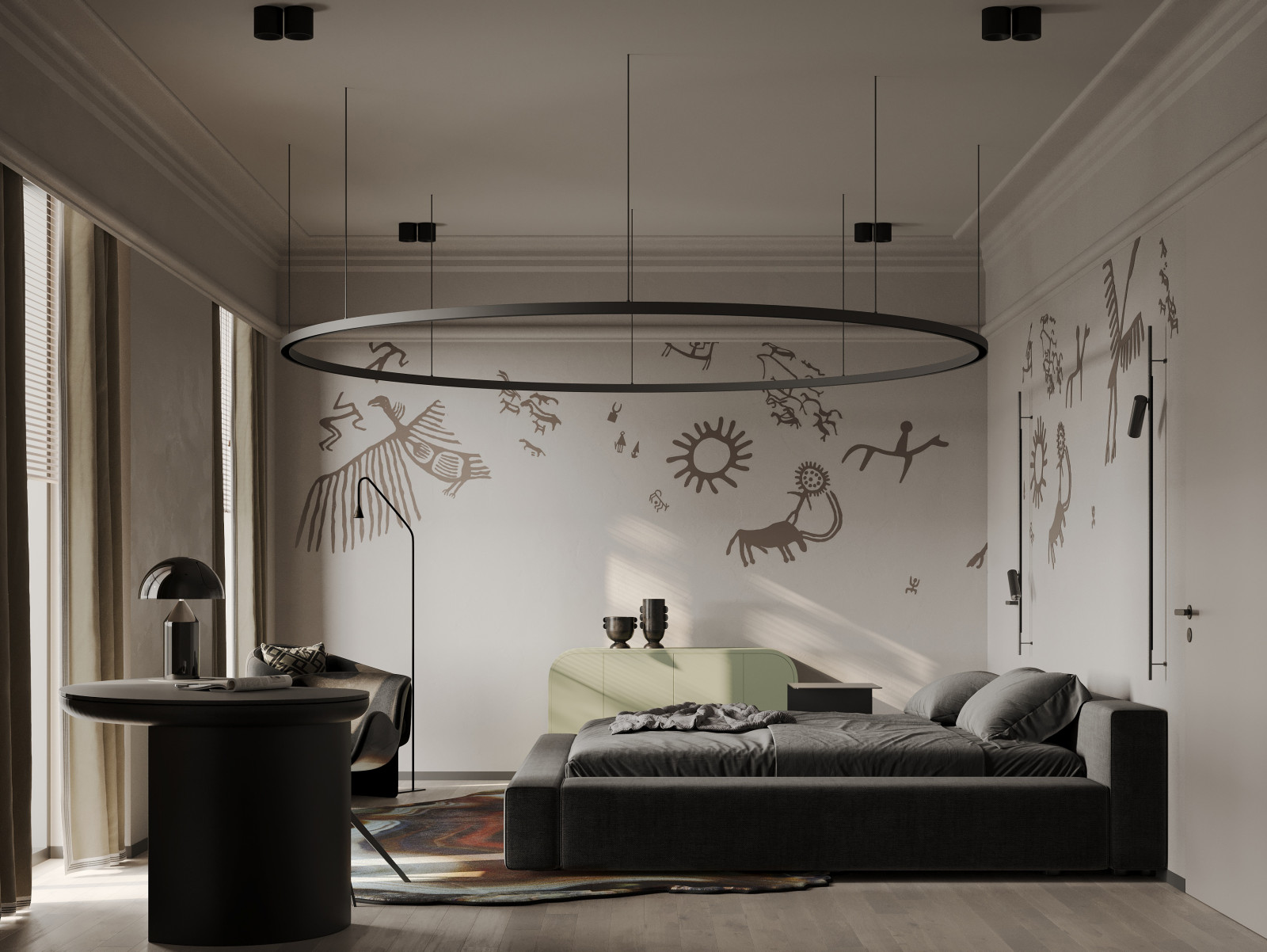 Интерьер с элементами наивного искусства