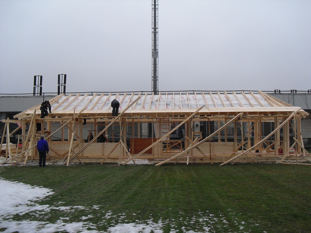 Кровля над бассейном (Фермы ножницы)