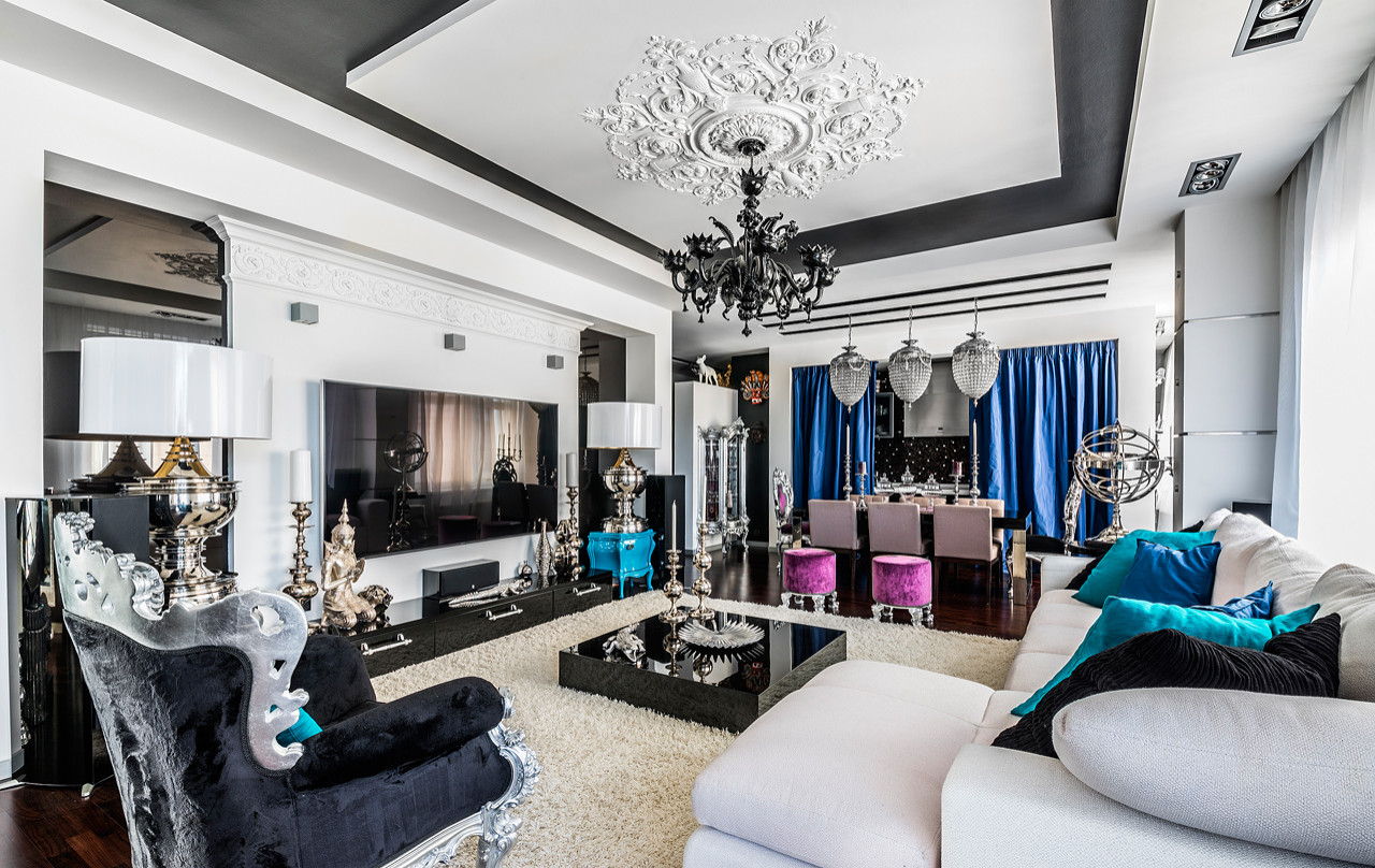 Съёмка интерьера квартиры в стиле фьюжн.