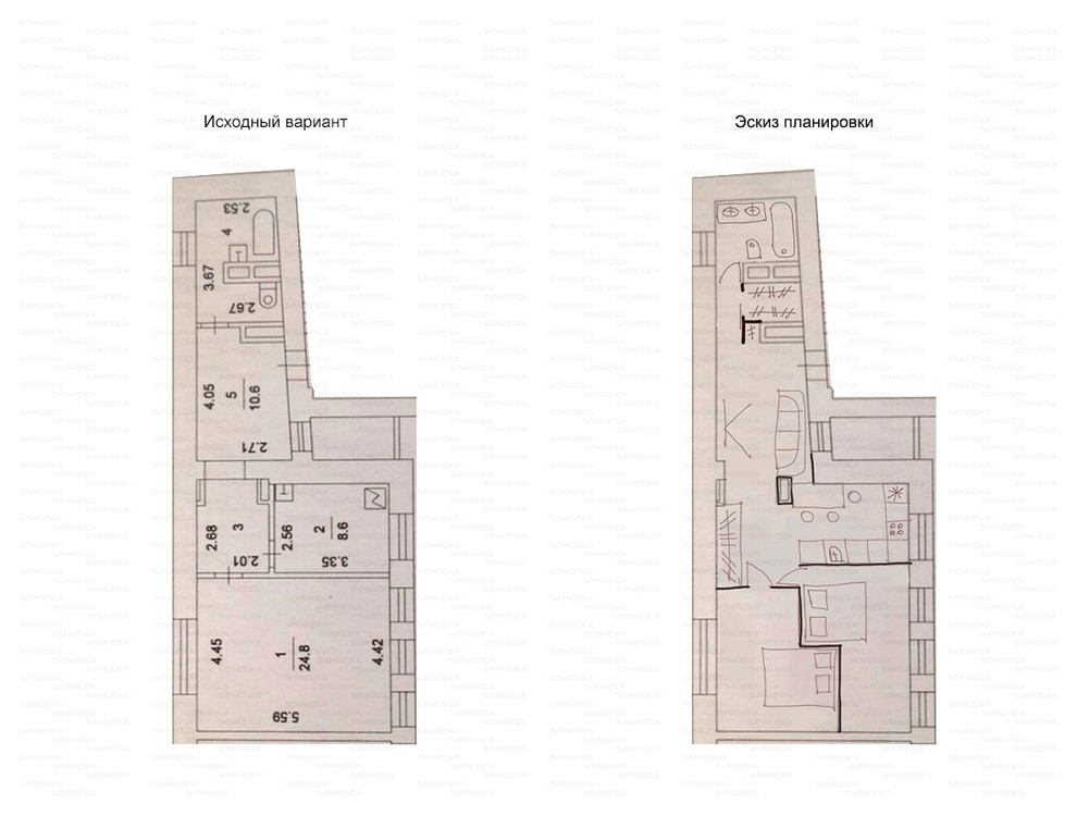 Идеи перепланировки для двухкомнатных квартир