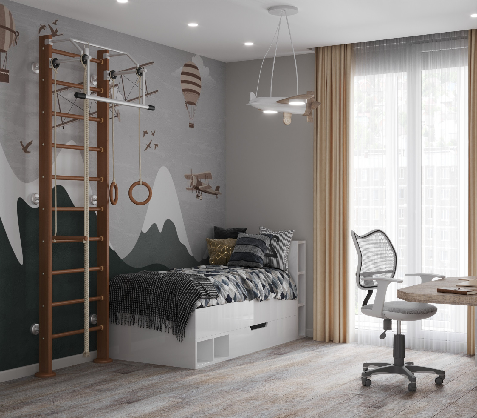 Проект 2х комнатной квартиры для молодой пары с детской для мальчика на вырост