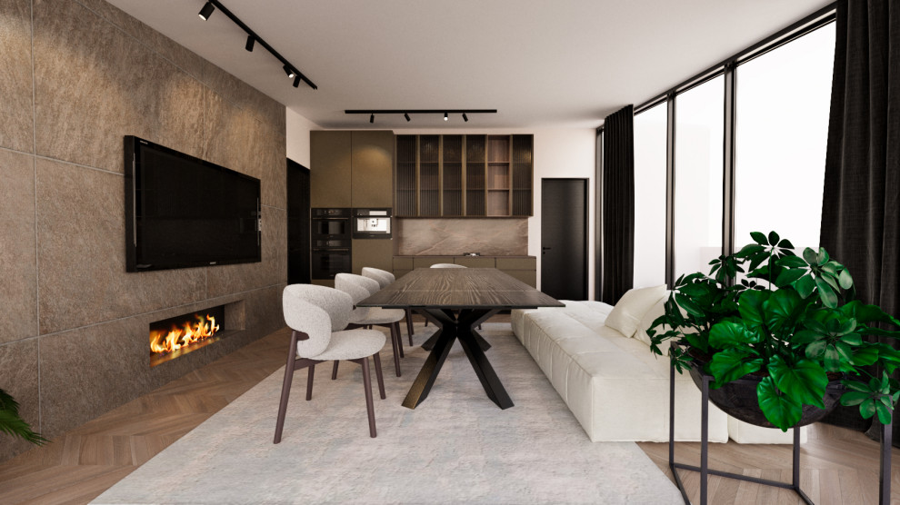 Интерьер пентхауса в стиле минимализм