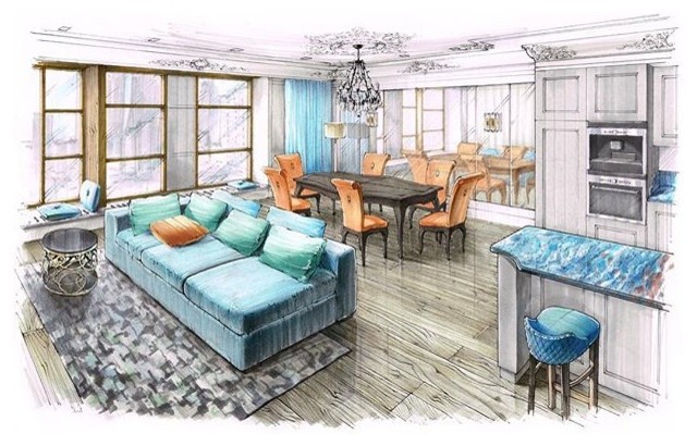 Эскизная подача интерьера для ивентеров, дизайнеров и архитекторов