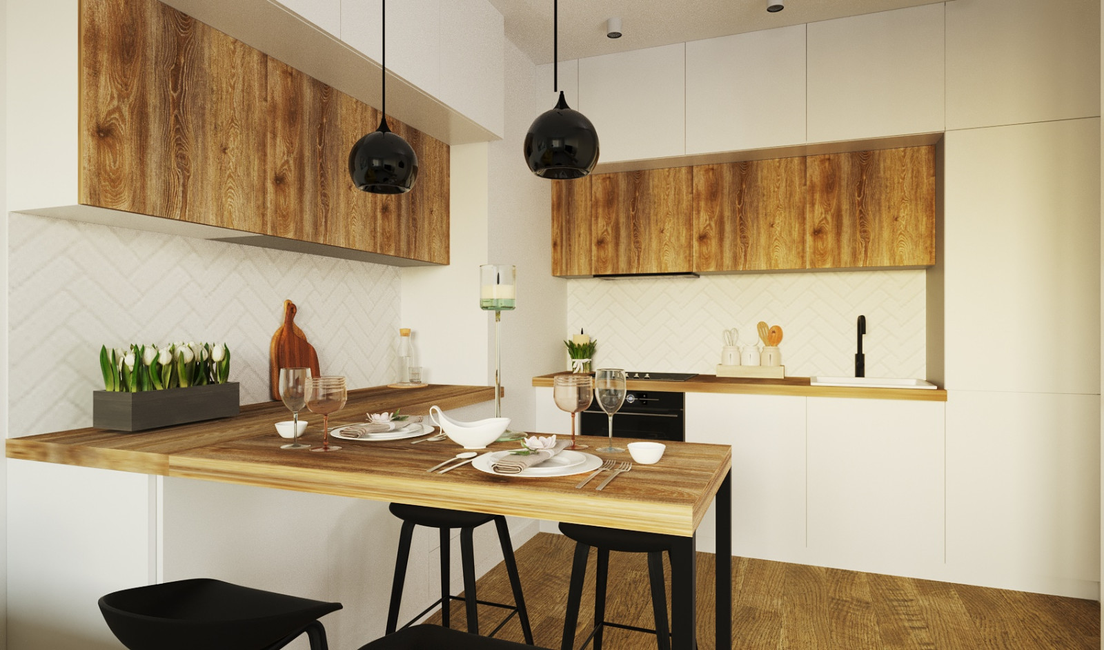 КУХНЯ-ГОСТИНАЯ В ГОРОДСКОЙ КВАРТИРЕ