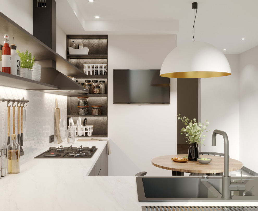 Дизайн интерьера кухни в черном цвете