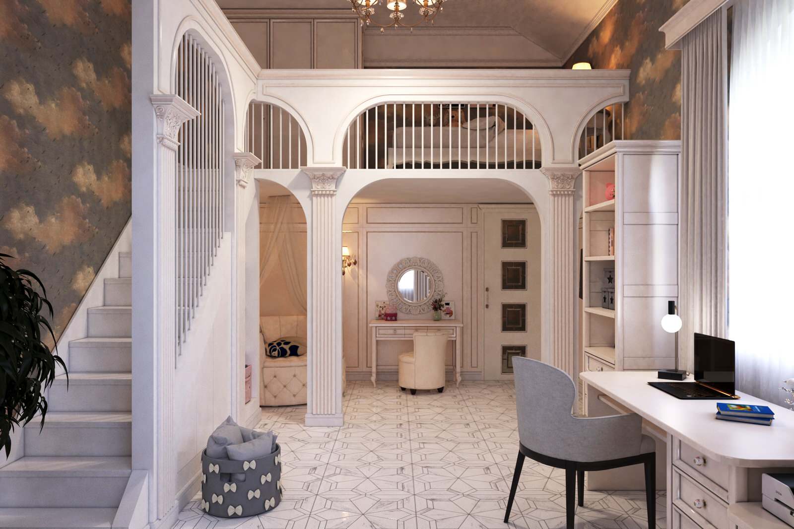 Обложка проекта: Дизайн детской комнаты в частном доме