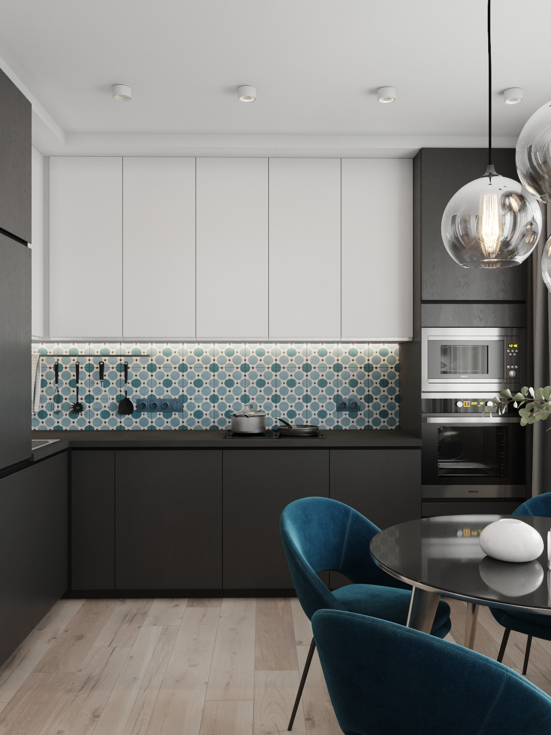 Квартира для Молодой пары.Синее настроение.