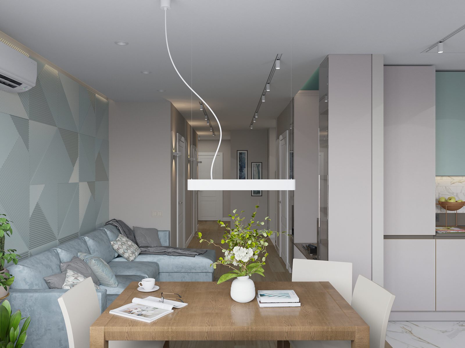 Квартира 110 м2. Природный аквамарин