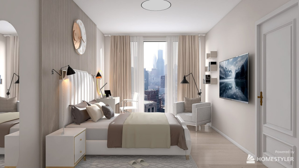 Обложка проекта: Дизайн спальни для молодой девушки в ЖК «Москва-Сити»