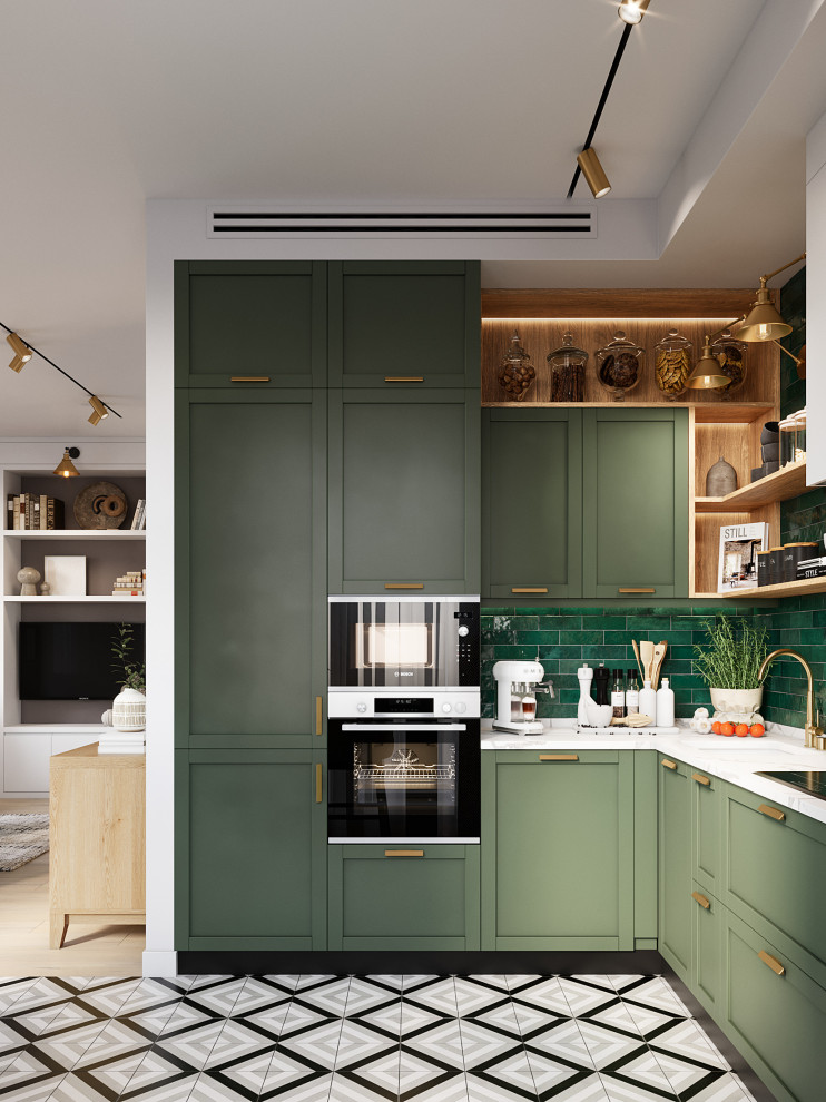 Квартира с зелеными акцентами