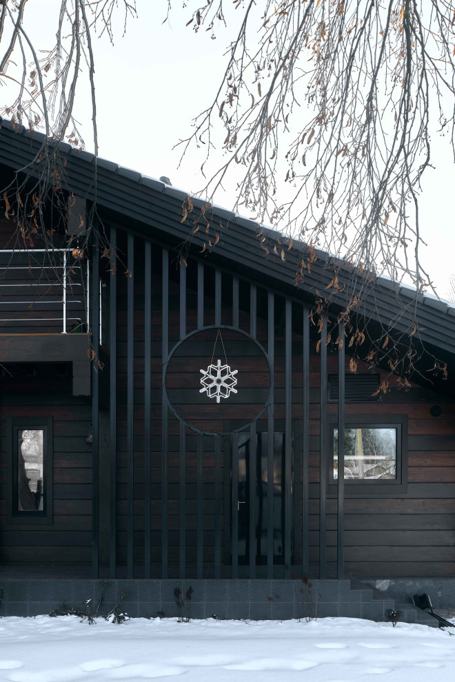 Декоративные рейки фасада с дороги