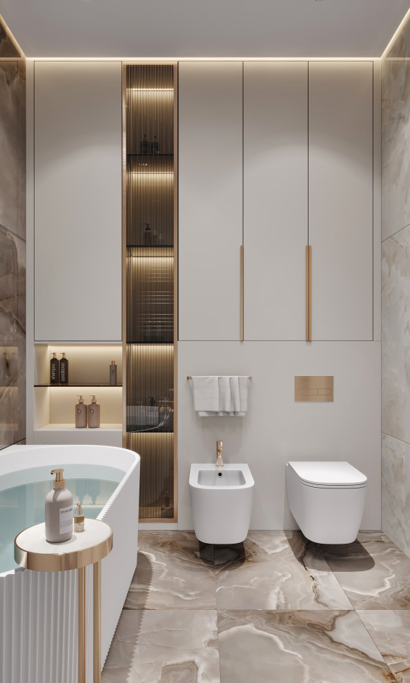 Обложка проекта: Санузел с пристенной ванной