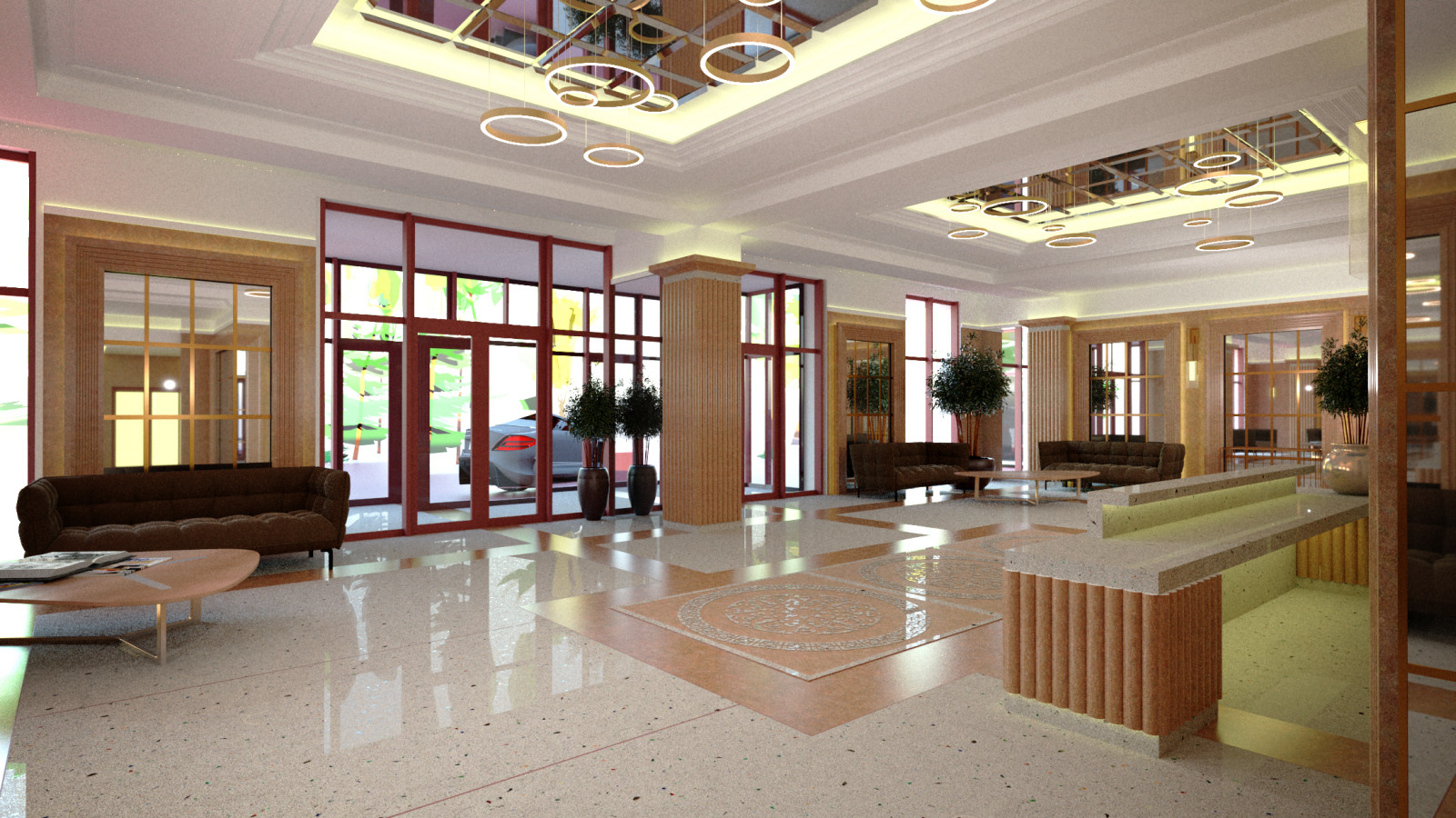 входной холл жилого дома премиум класса(проектное предложение)