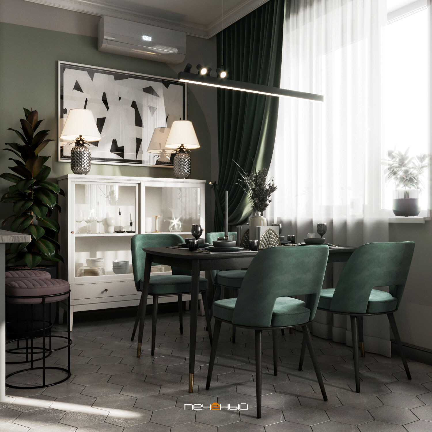 2022 Дизайн 3-комнатной квартиры в стиле американская классика ЖК Фестиваль парк