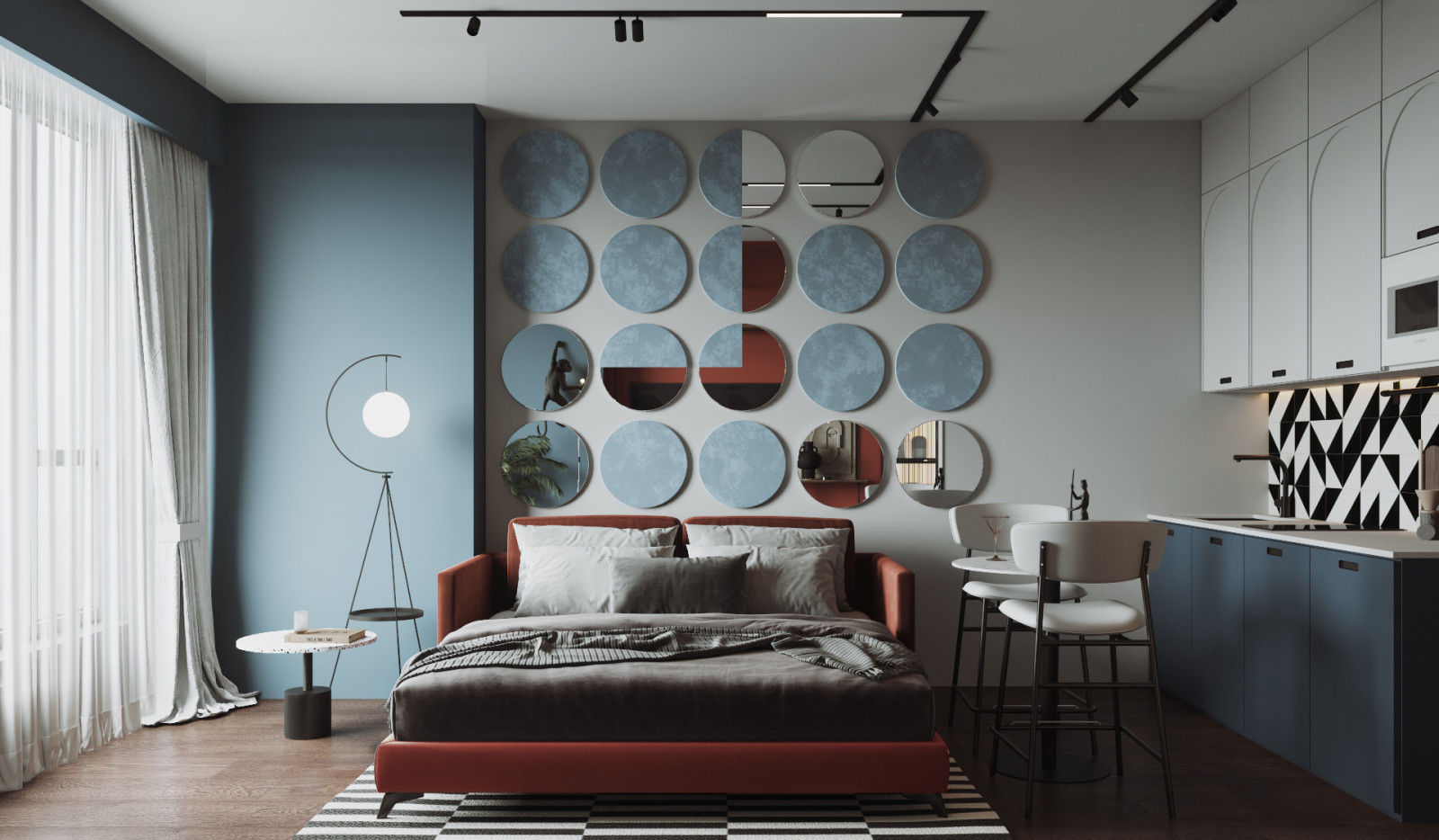 Студия в оливковом цвете