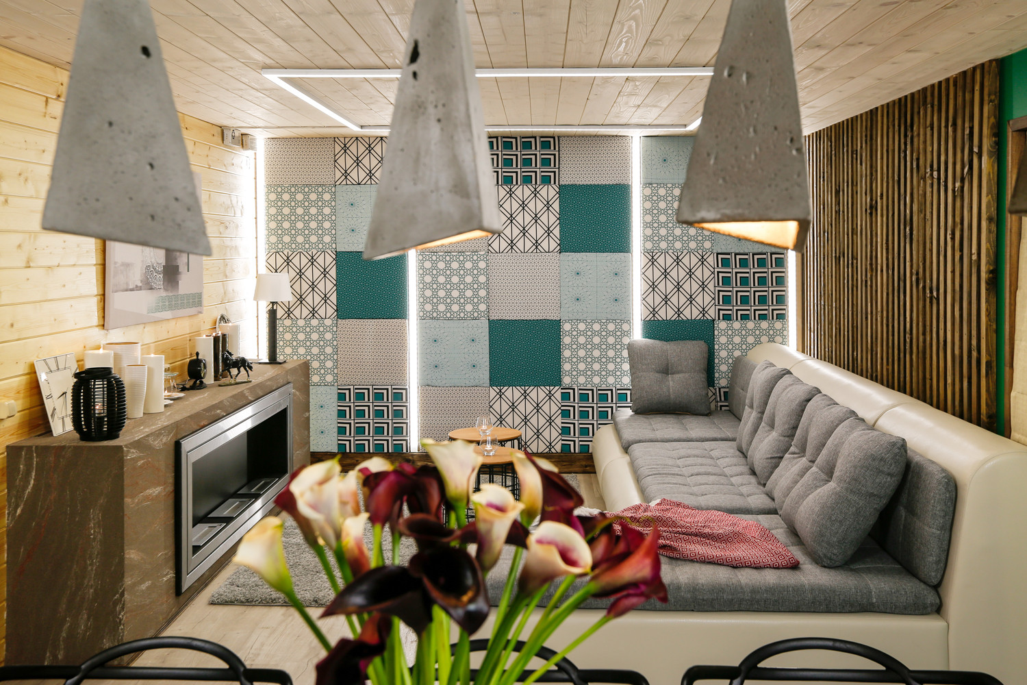 Проект для передачи "Фазенда", Гостиная 26 м2, г.Щелково, МО