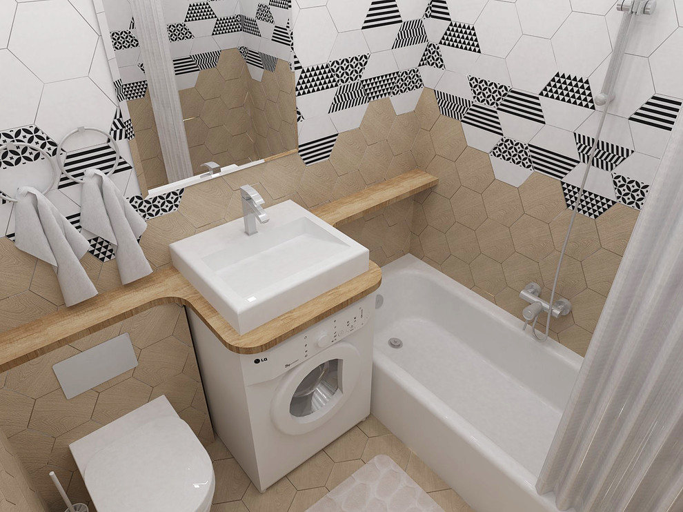 Ванная комната Дерево и геометрия