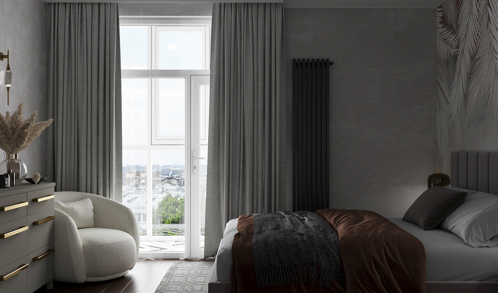 Обложка проекта: спальня в современном стиле 18м2