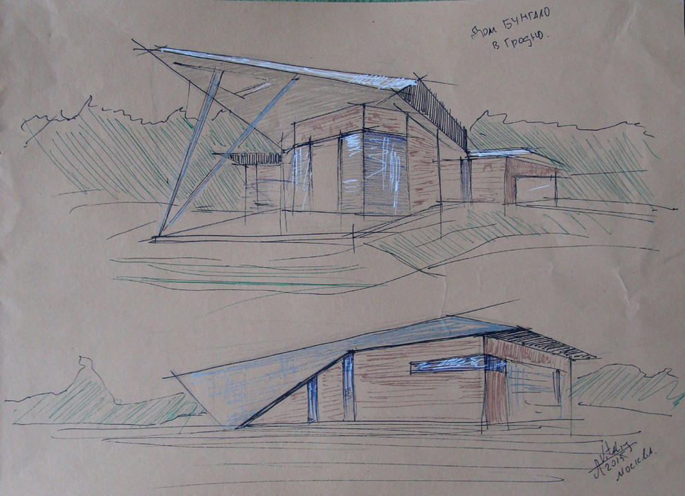Обложка проекта: Размышление с карандашом - наброски, малоэтажные частные дома и таунхаусы