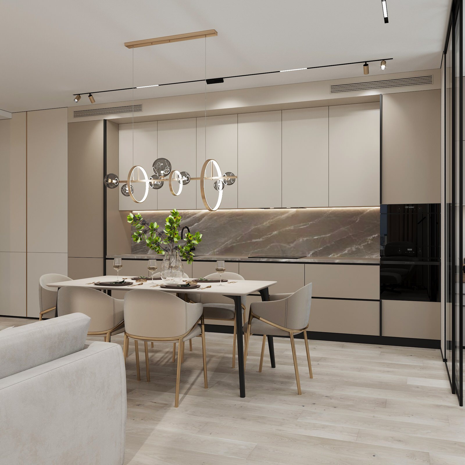 2023г. Интерьер квартиры 134 м2 в ЖК "Чикаго"