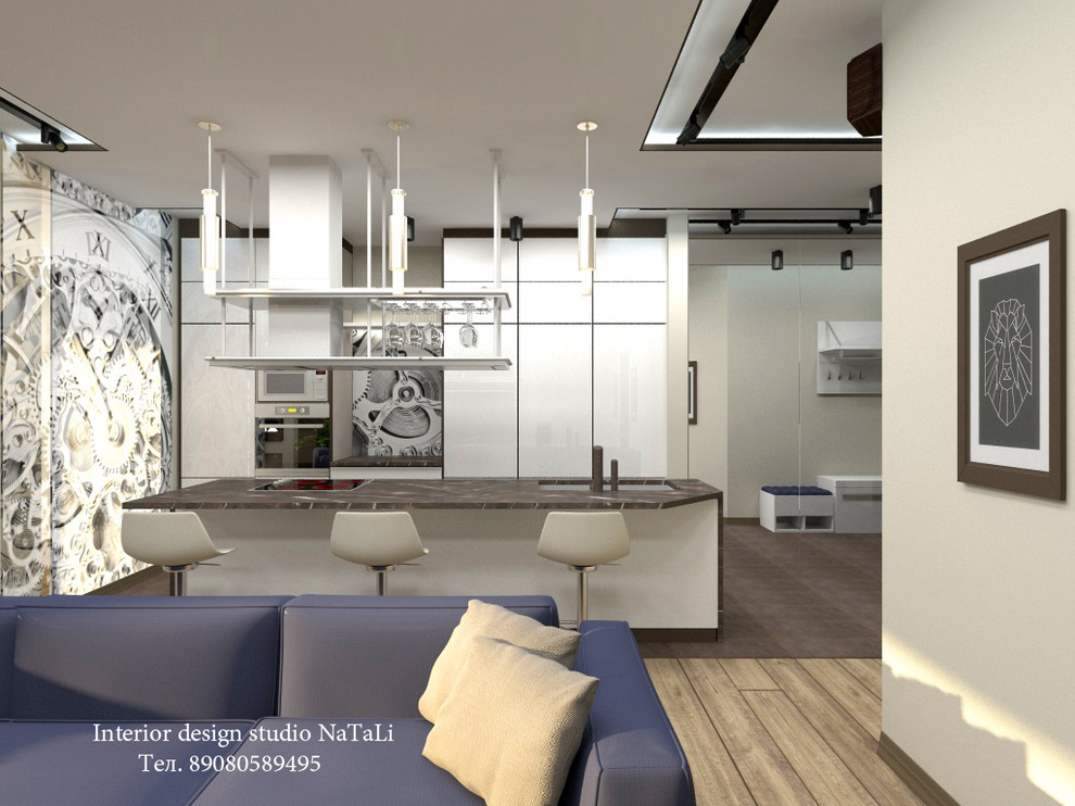 Дизайн интерьера картиры в коричневом цвете