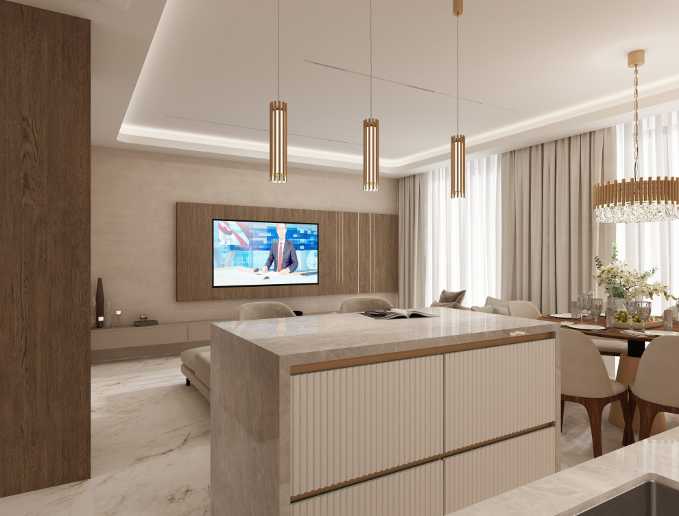 Гостиная и прихожая. Квартира Клубный дом "На Арочной"