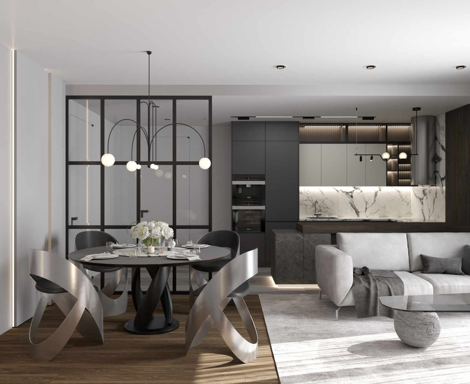 Кухня + Гостиная