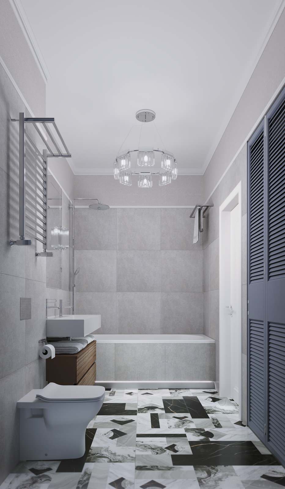 Трехкомнатная квартира в классическом европейском стиле