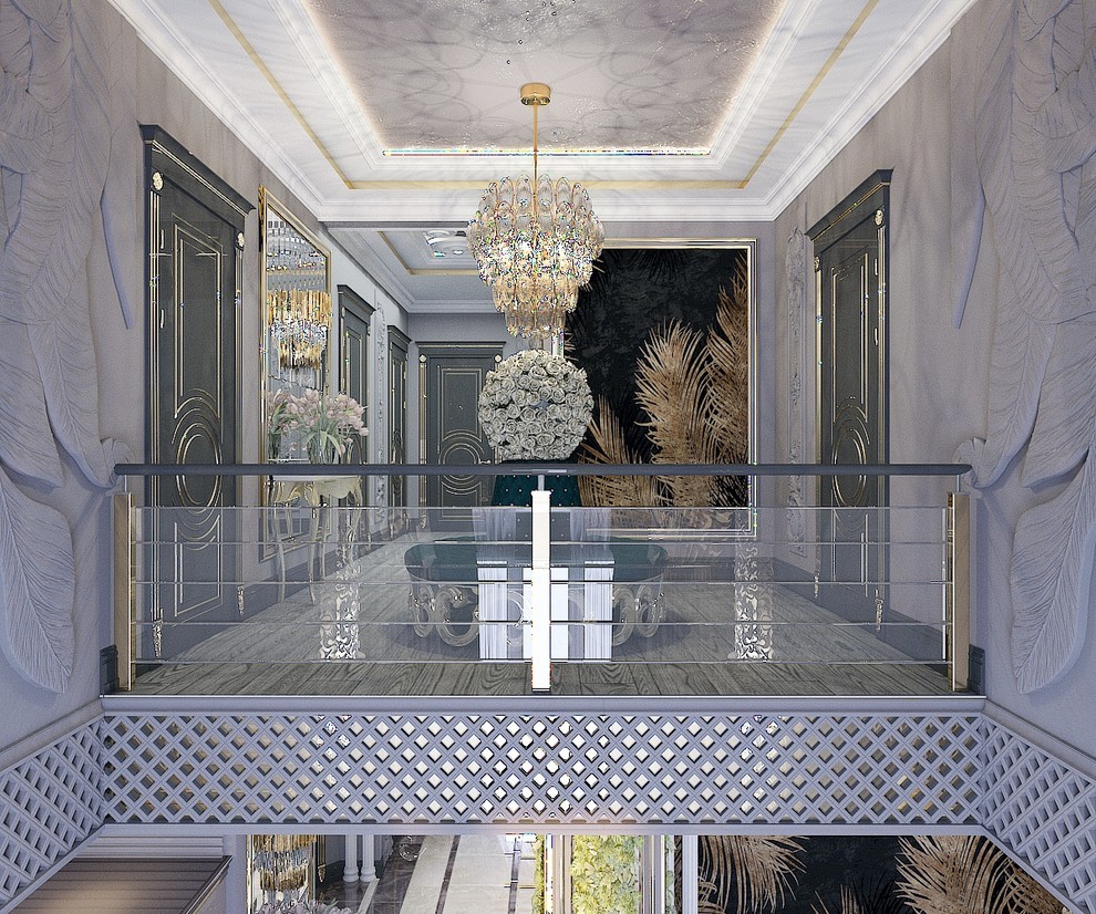 Обложка проекта: Холл 2 этажа в частном домовладении в стиле арт-деко (г.Пятигорск)